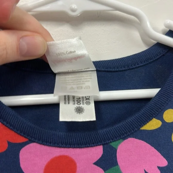 Hanna Andersson Floral long sleeve play-dress Dress 6-7 - Picture 5 of 6